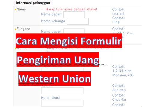 Contoh Formulir Pengiriman Uang 55 Koleksi Gambar