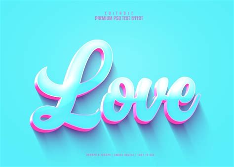 Premium Psd Love Editable Premium D Psd Text Effect