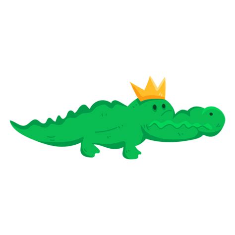 Design Png E Svg De Crocodilo Coroa Fofa Cauda De Crocodilo Achatada Para Camisetas