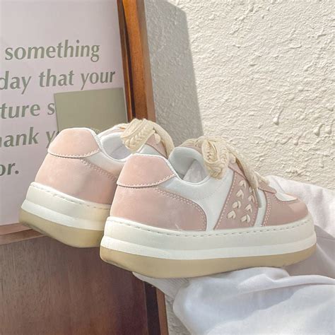 Buy Pastel Cute Platform Flat Sneakers Shoptery