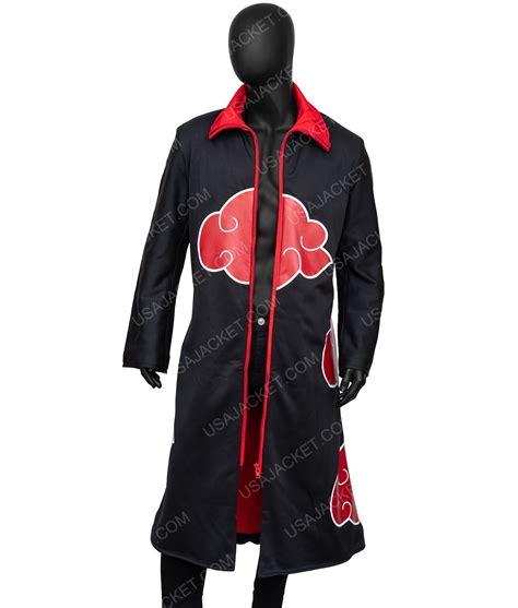 Naruto Akatsuki Cloak Black & Red Coat - USA Jacket