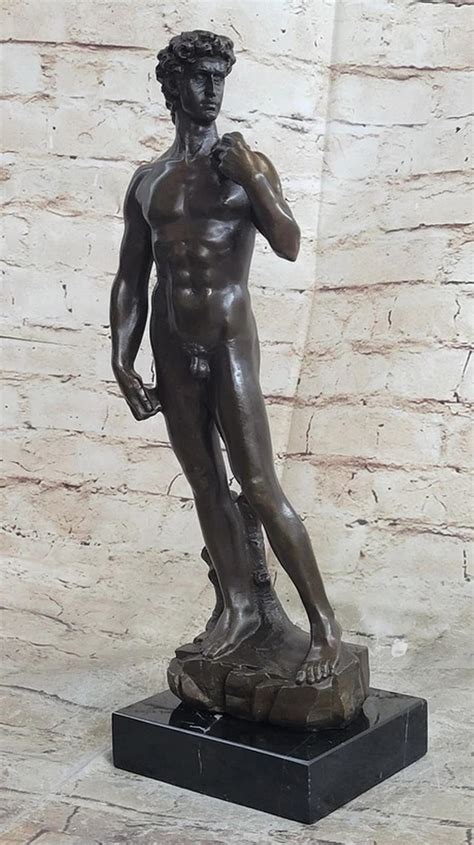 Bid Now Signed Michelangelo Famous David Nude Male Bronze Art Deco June PM EDT