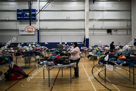 Evacuees Look Through Donated Items Bold Editorial Stock Photo - Stock ...