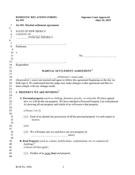 Template For Settlement Agreement