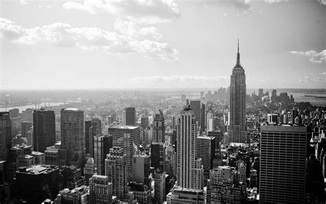 York New Building Empire Monochrome 1080P Empire State Building