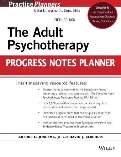 The Adult Psychotherapy Progress Notes Planner Th Edition Pixelpaperback