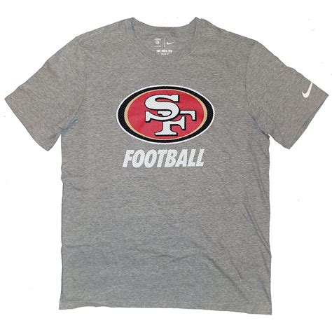 Nike San Francisco 49ers Perforated Logo Football T-Shirt - Grey