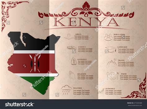 Kenya Infographics Statistical Data Sights Vector Stock Vector Royalty