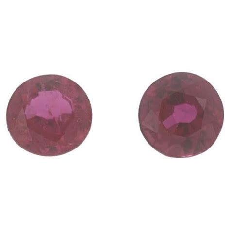 Set of 2 Loose Rubies - Round .51ctw Pinkish Red Matched Pair For Sale ...