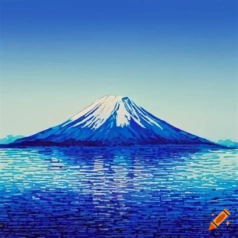 Mt Fuji Overlooking Lake Kawaguchi In Pointillism Style On Craiyon