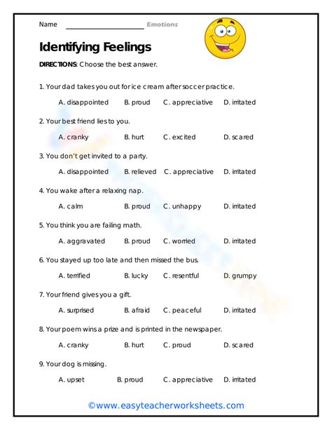 Feelings And Emotions Worksheets Facts What Are Emotions