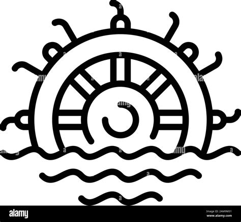 Water Mill Icon Outline Style Stock Vector Image Art Alamy