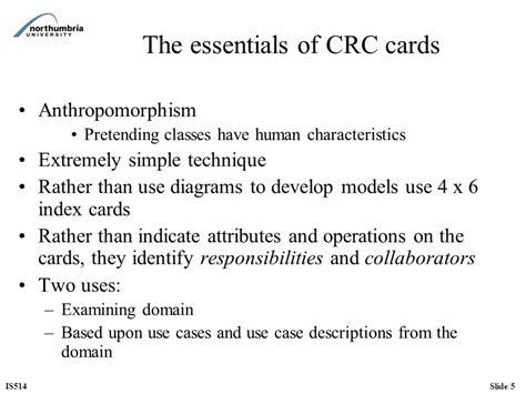 Is514 Lecture Week 9 Crc Cards Ppt Download