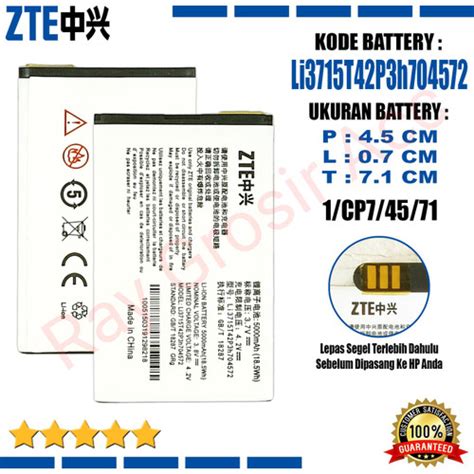 Jual Baterai Original BOLT ZTE MF90 MF91 MF 90 MF 91 Li3723T42P3h704572