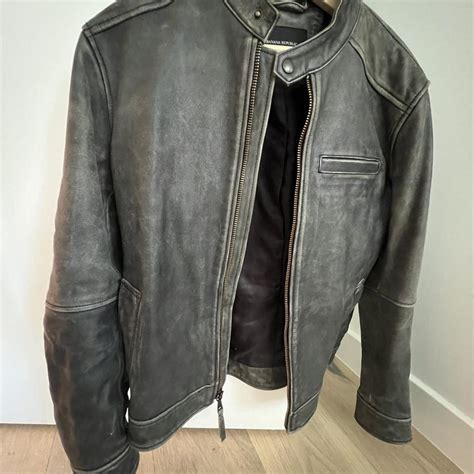 Vintage Banana Republic Biker Jacket Leather Mens Depop