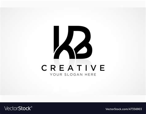 Kb Letter Logo Design Template Alphabet Initial Vector Image