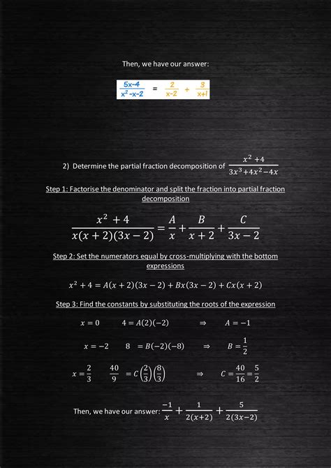 Partial Fraction Decomposition Pdf Free Download