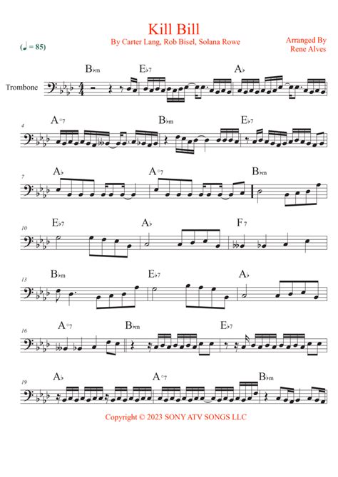 Kill Bill - Trombone Solo - Digital Sheet Music | Sheet Music Plus