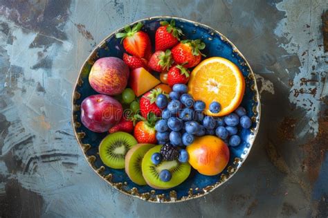 Assorted Fresh Fruits Arranged In A Bowl Showcasing A Colorful And