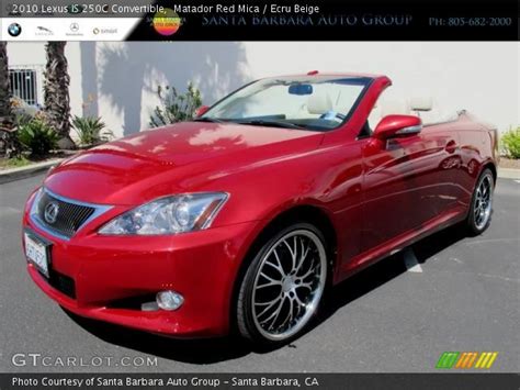 Matador Red Mica 2010 Lexus Is 250c Convertible Ecru Beige Interior Vehicle