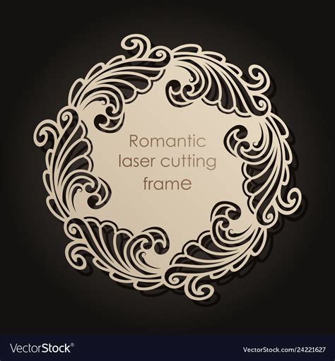 Decorative Frame For Laser Cutting Elegant Vector Image