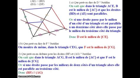 Droite des milieux Exercice corrigé 3 YouTube