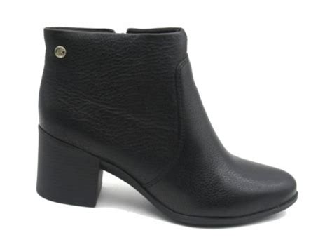 Bota Feminina Bottero Cano Curto De Couro Preto 346901 Dtalhe