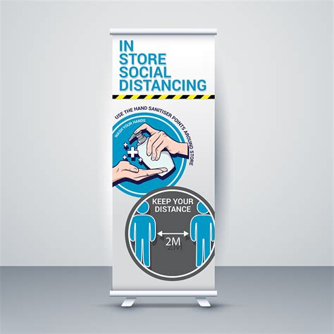 Social Distancing Standard Roller Banners Ppm Print