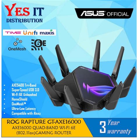 Asus Rog Rapture Gt Axe Gt Axe Quad Band Wifi E Ax