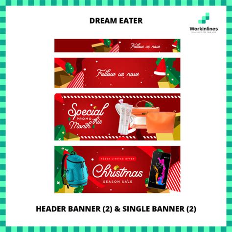 Workinlines Christmas New Year Dream Eater Themes Set Banners