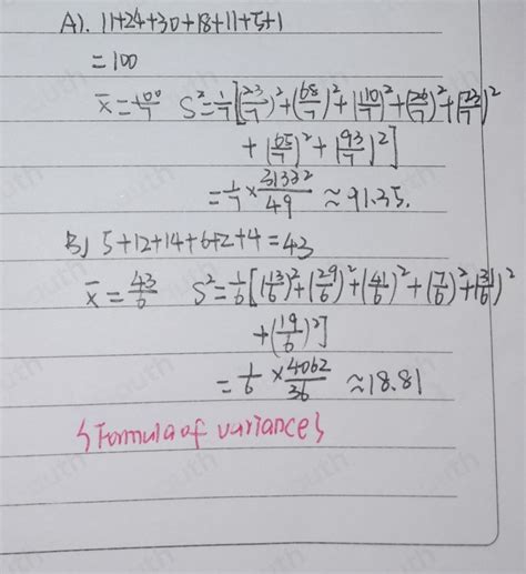 Solved 1 Complete The Table Below And Solve For Population And Sample