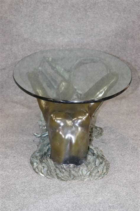 Solid Bronze Nude Woman Swimming Or Mermaid Coffee Table For Sale At StDibs
