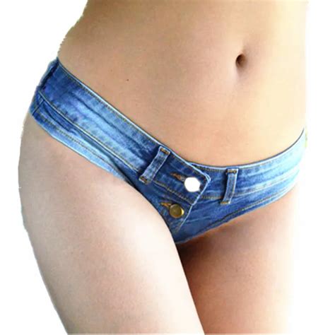 2019 Sexy Womens Mini Low Waist Button Fly Denim Jean Shorts Ultra Low