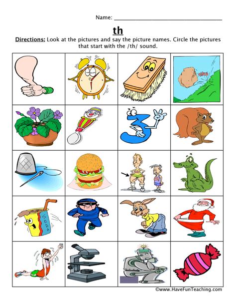 th sound – reading worksheet - EasyKids.in - Worksheets Library