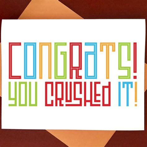 Congrats You Crushed It Graduation Congratulations Card 100 Etsy