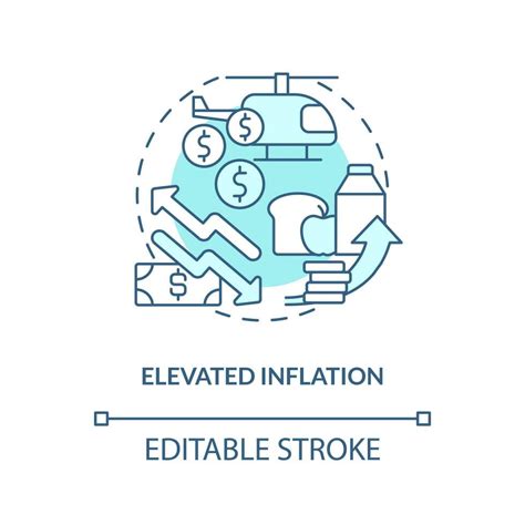 Elevated Inflation Turquoise Concept Icon Concern For Investors Stock