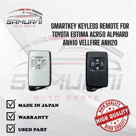 SMARTKEY KEYLESS REMOTE FOR TOYOTA ESTIMA ACR50 ALPHARD ANH10 VELLFIRE