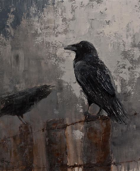 Ravens Crow Wall Art Edgar Alan Poe Stretched Canvas Etsy