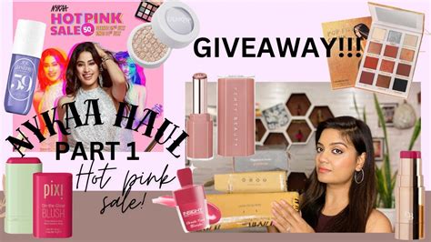 Huge Nykaa Haul Nykaa Hot Pink Sale Giveaway Makeup Upto