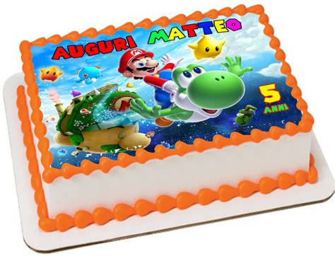 Cialda In Ostia Per Torta Rettangolare Super Mario Bros Personalizzata