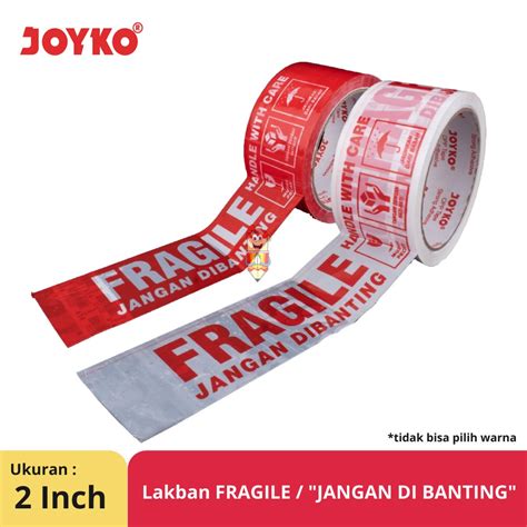 Jual Lakban Fragile Jangan Dibanting Opp Tape Joyko OPP 2 Inch 48 Mm