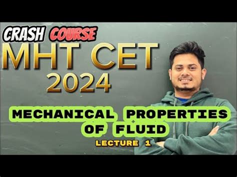 Mechanical Properties Of Fluid Crash Course Mht Cet Youtube