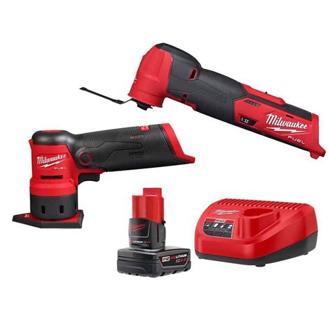 Milwaukee M12 Fuel 12 Volt Lithium Ion Cordless Oscillating Multi Tool And M12 Fuel Orbital