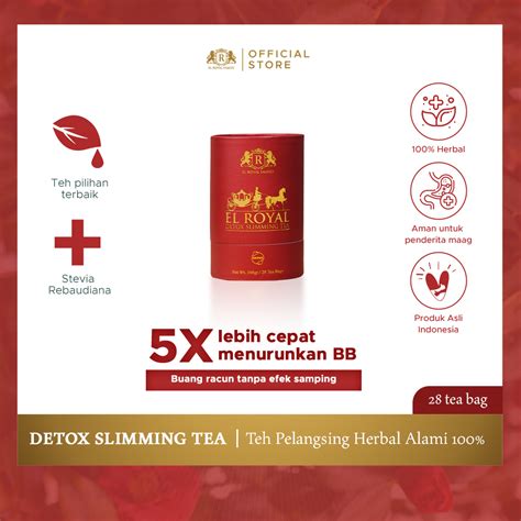 Jual El Royal Detox Slimming Tea Teh Detox 1 Pcs 5X Lebih Cepat