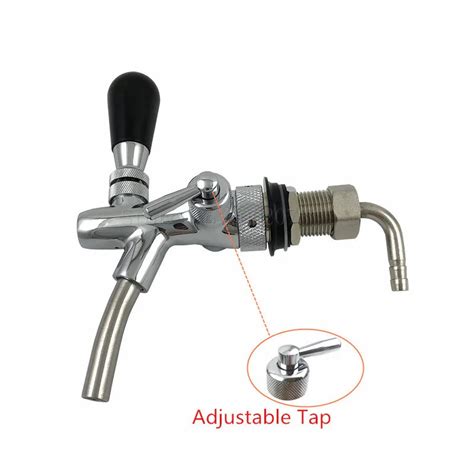 Draft Beer Tap Faucet With Adjustable Flow Controller Chrome Plating