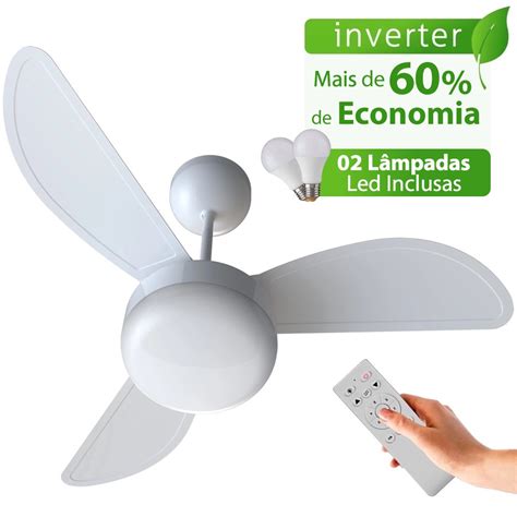 Ventilador De Teto Ventisol Fenix Branco Inverter Controle Remoto 02