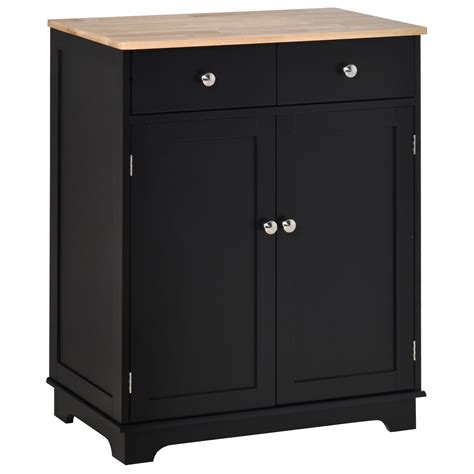 Homcom Kitchen Storage Cabinet Storage Cabinet With Solid Wood Top