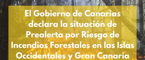 Situaci N De Prealerta Por Riesgo De Incendios Forestales En Las Islas