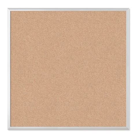 U Brands Square Cork Bulletin Board Silver Aluminum Frame Cork