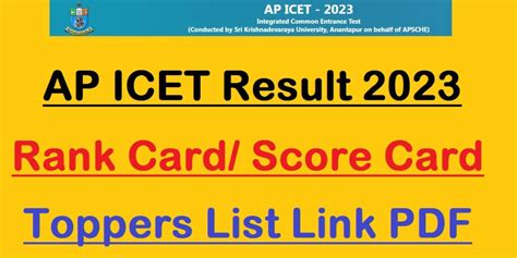 Ap Icet Result Rank Card Cets Apsche Ap Gov In Score Card